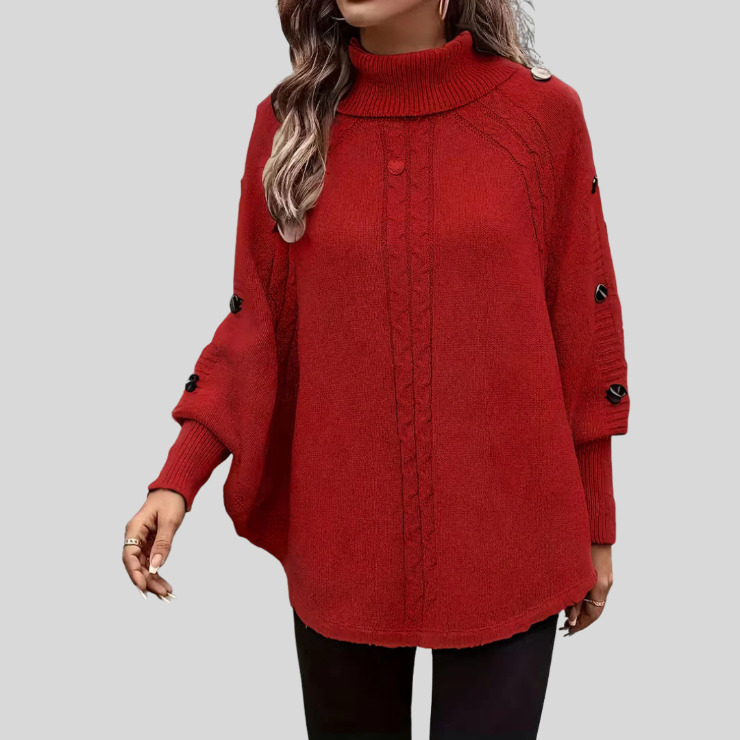 Norelle™ | Sweter z wysokim kołnierzem i splotem warkoczowym