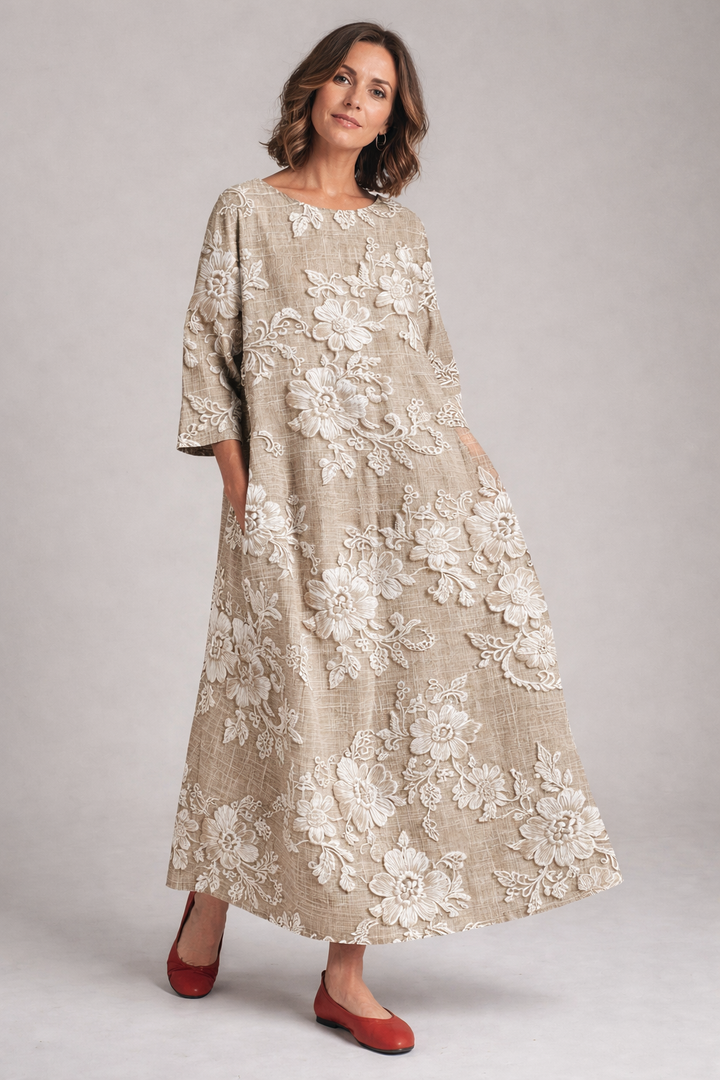 Avery - Elegancka Sukienka Maxi w Kwiaty
