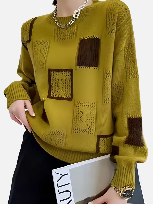Camilla | Wzorzysty sweter z dziurkami