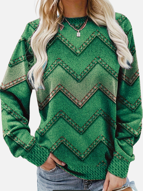Pia | Wzorzysta bluza z zygzakiem