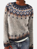 Ida | Melanżowy sweter z nordyckim wzorem
