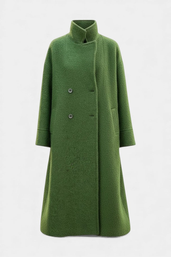 Kornelia | Oversize Długi Płaszcz Dwurzędowy