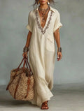 Marta | Boho Sukienka Maxi z kwiatowym nadrukiem